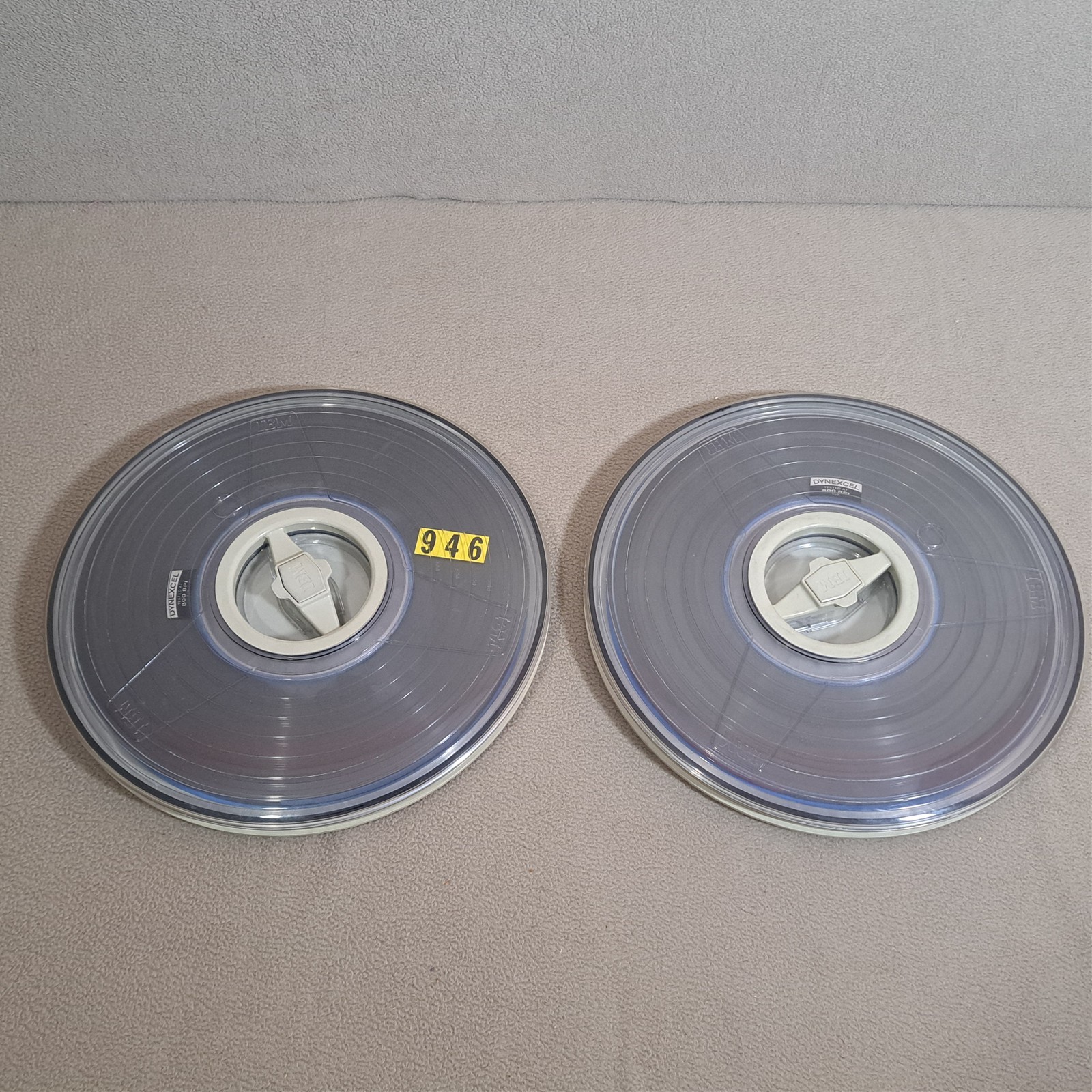 2 IBM 9-Track 10.5" Computer Data Magnetic Tape Reels [w/ Cases] c