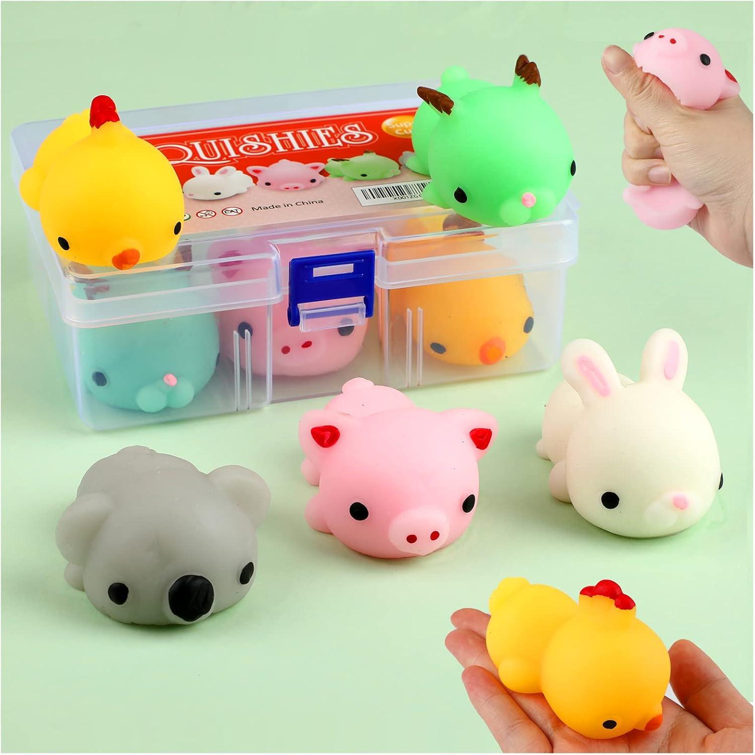 KINGYAO Squishy Toy 5Pcs Medium Size 3Inch Party Favors for Kids Kawaii Animal S