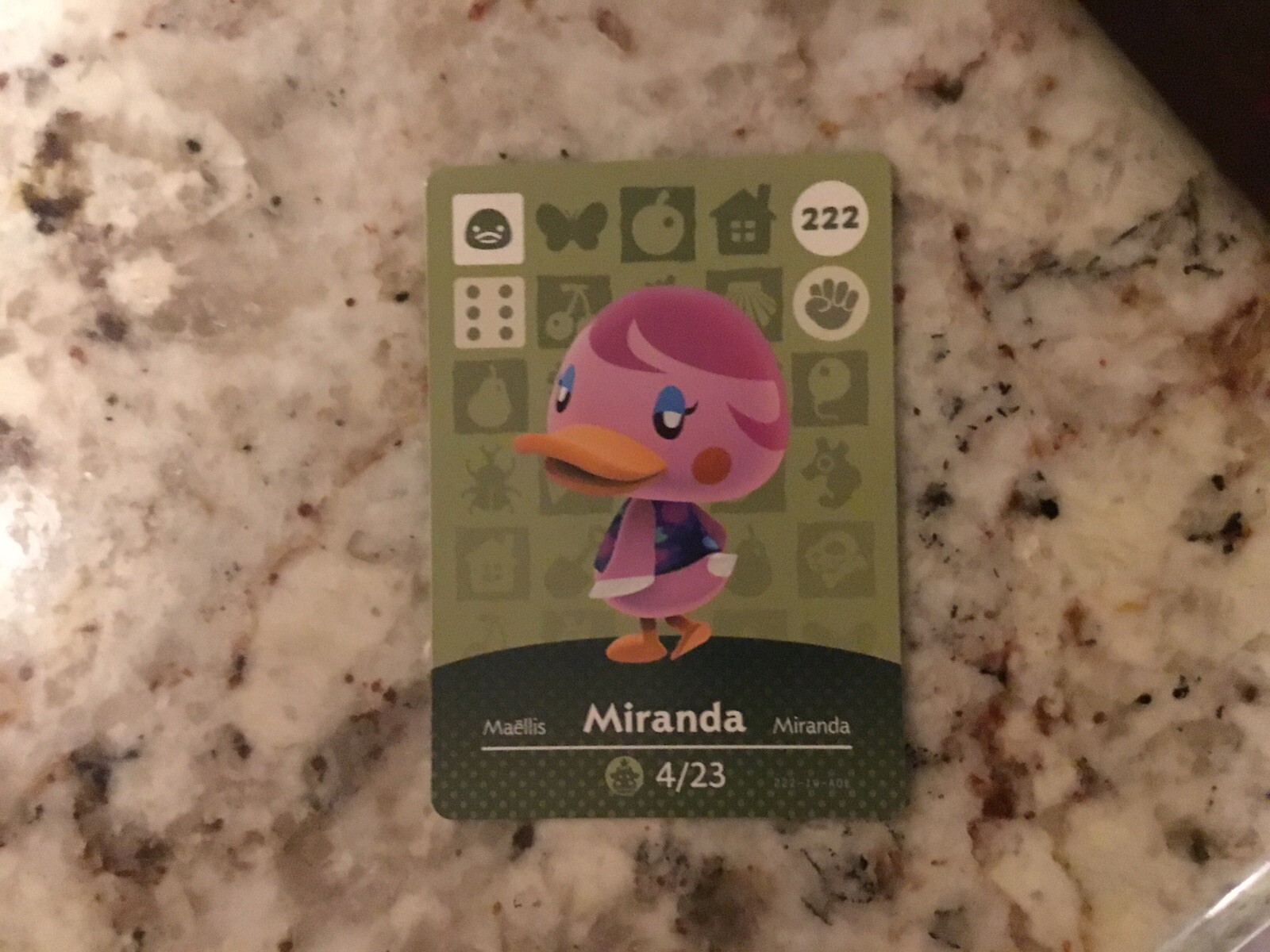 Miranda 222 Animal Crossing Amiibo Authentic Nintendo Mint Card From Series 3