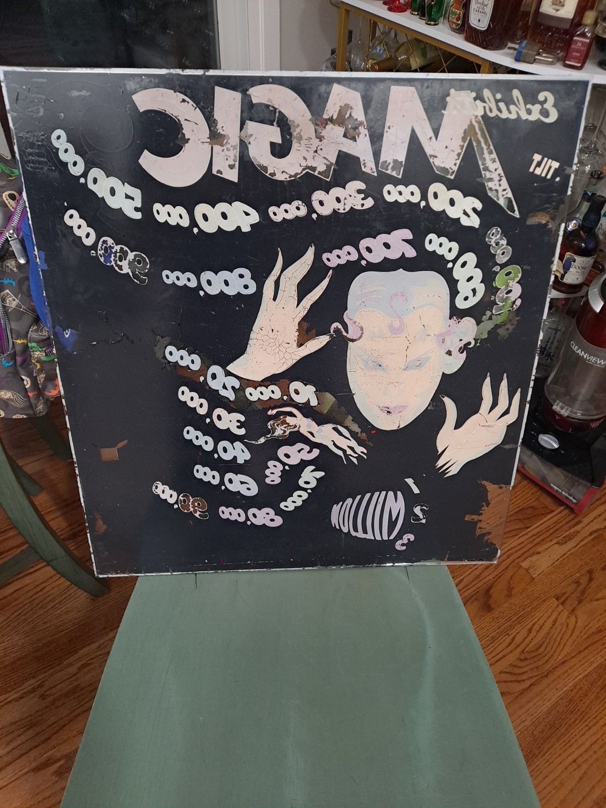 The Exhibit Supply Co. MAGIC, Original Pinball Machine BACK GLASS, 1940