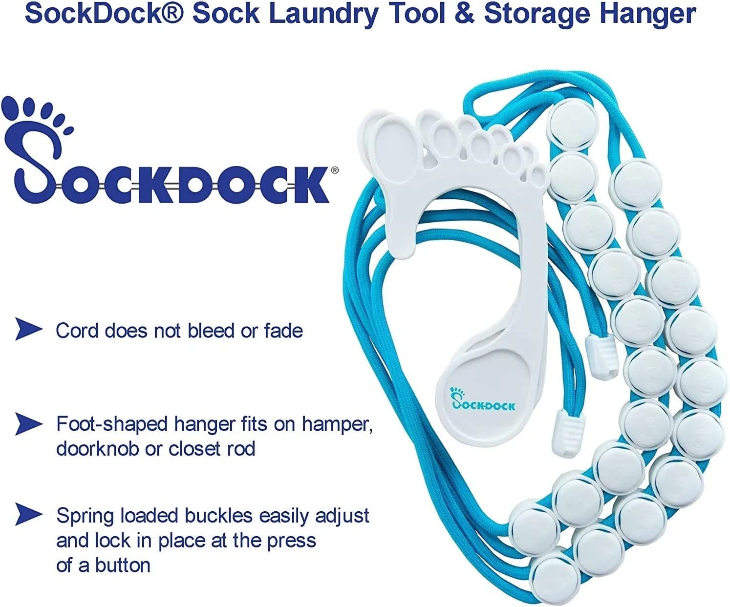 Sock Laundry Solution for Washing Drying & Storing Socks in Pairs Clip & Hold...