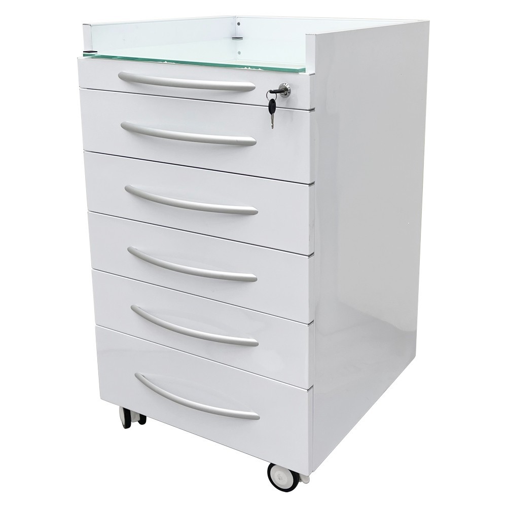 Five Drawers Office Assistant's Mobile storage Cabinet with Two Partition Trays