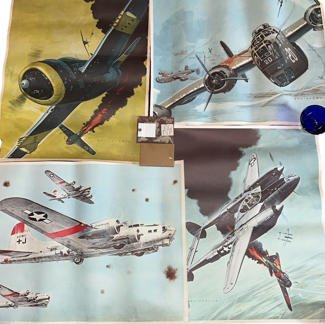 Lot Of 4 Vintage Military Book Club Posters - 1960s - 16” x 20”