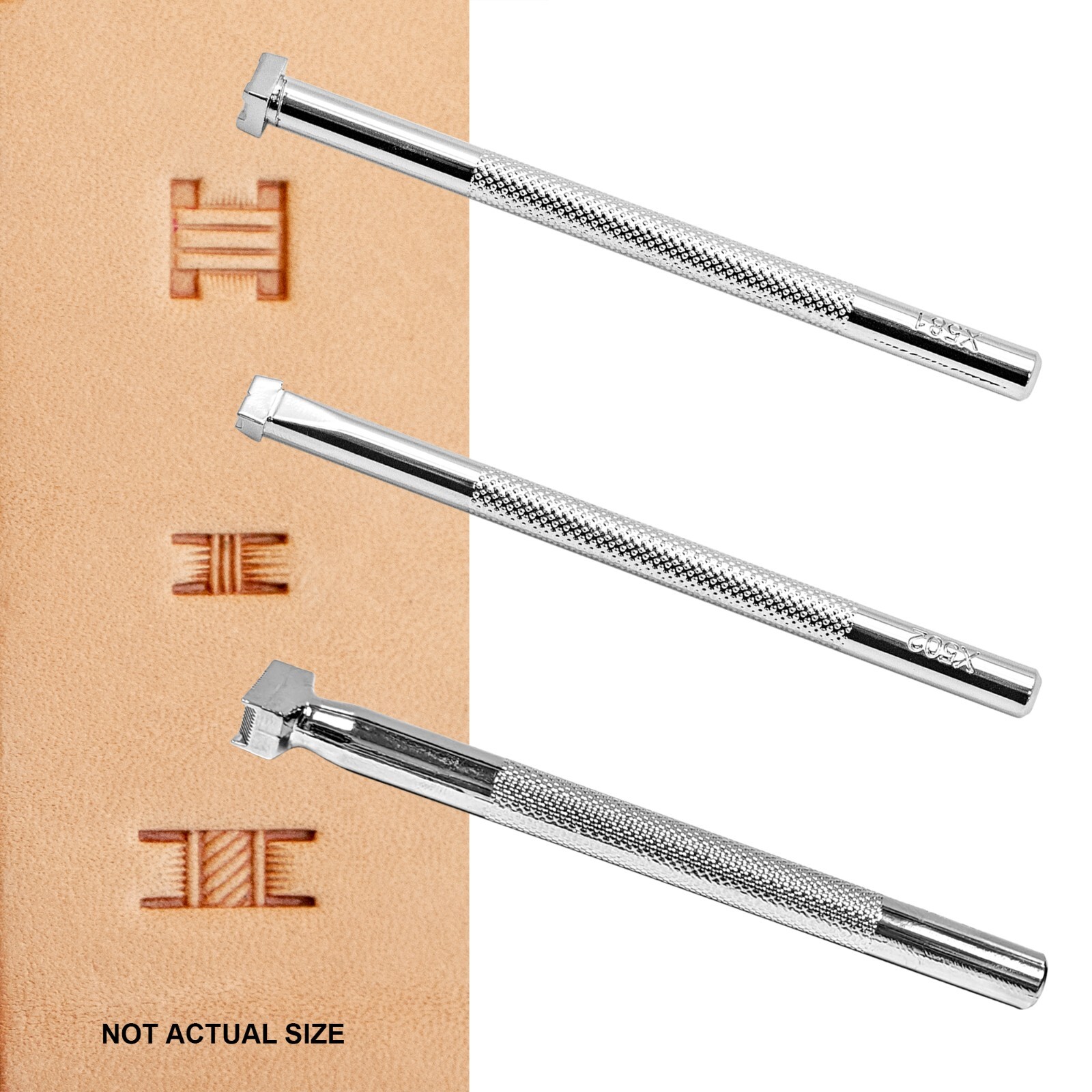 Q Basketweave II Stamp Set 3/pc Leathercraft Tool Set - Steel Tooling Leather