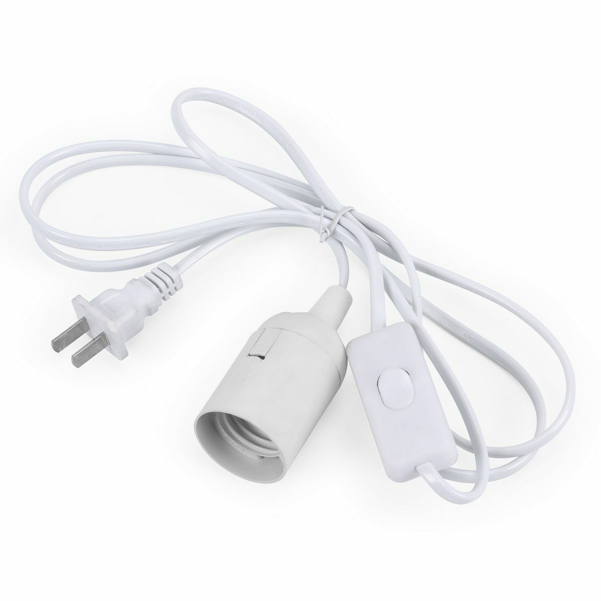 E26 E27 Light Bulb Socket to AC Wall Outlet Plug Adapter On/Off Switch 6 FT Cord