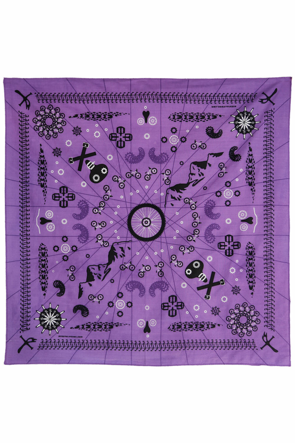 ZEST FOR LIFE MOUNTAIN BIKE BANDANA PURPLE-MASK,HEADBAND 22 X 22-100% COTTON