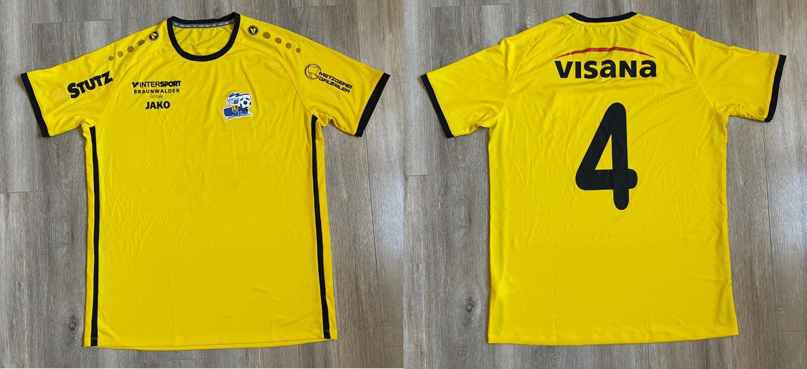 FC Gossau Football Shirt Switzerland Soccer Jako Yellow Camiseta # 4