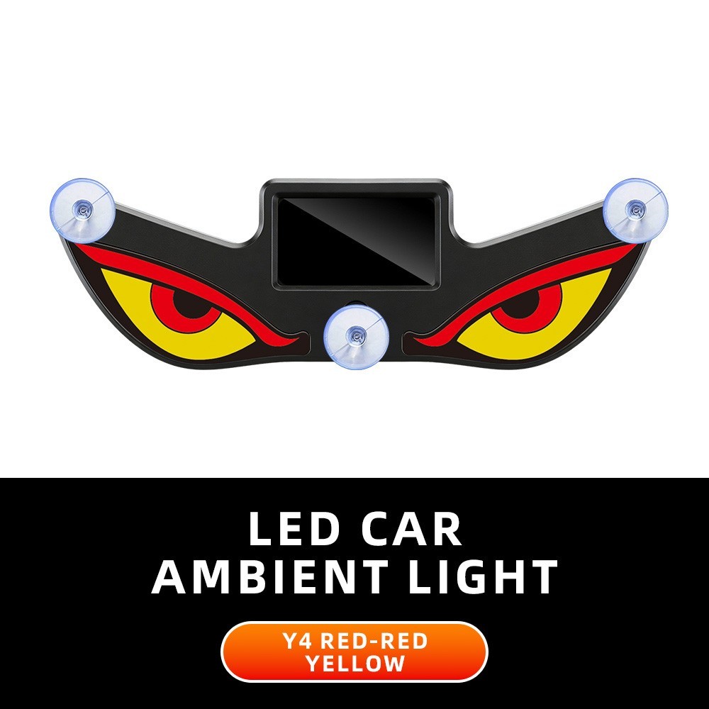 Solar Car Neon Light Demon Eye LED Ambient Atmosphere Lamp Wireless Rechargeable