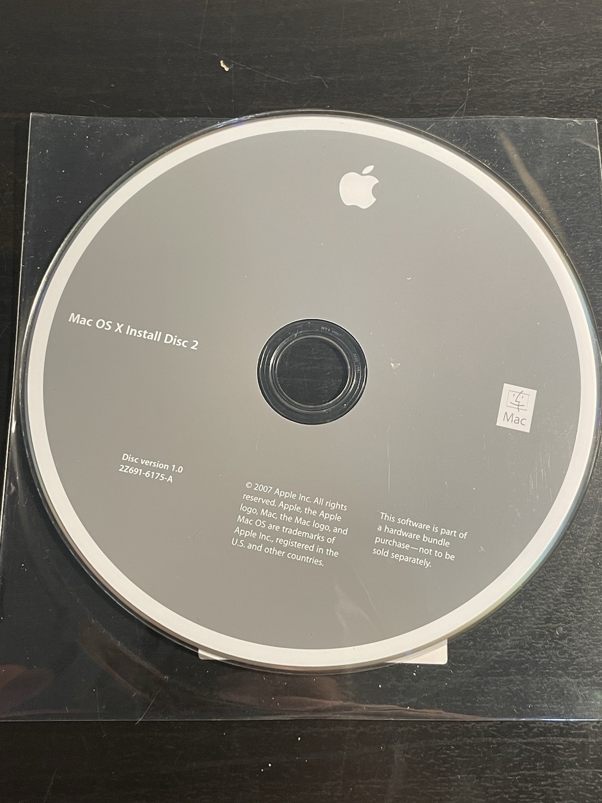 Mac OS X for Mac Computers V 1.0 Install Discs 1 & 2, 2007 CD + Stickers Apple