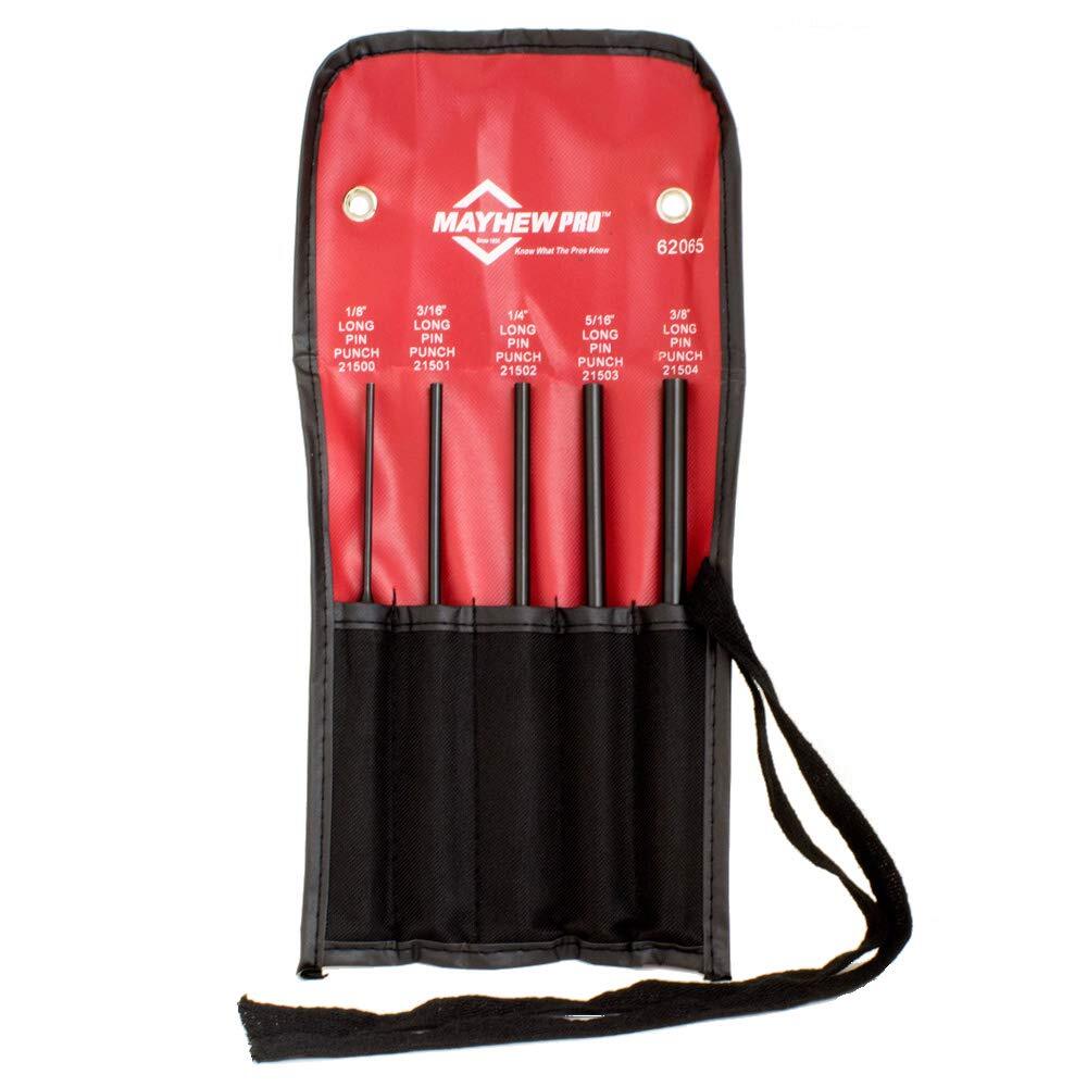 Mayhew 62065 5Piece Pin Punch Set with Extra Long Pin Lengths