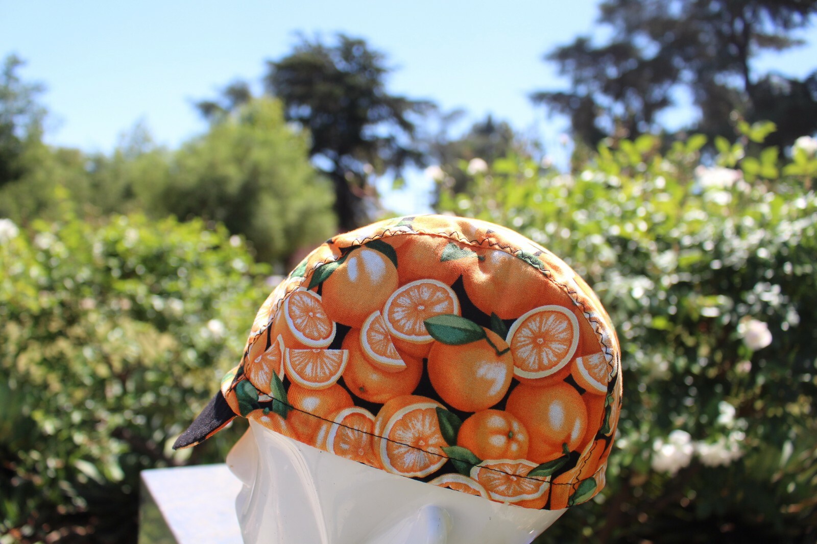 CYCLING CAP ORANGE  HANDMADE IN USA,   S M L