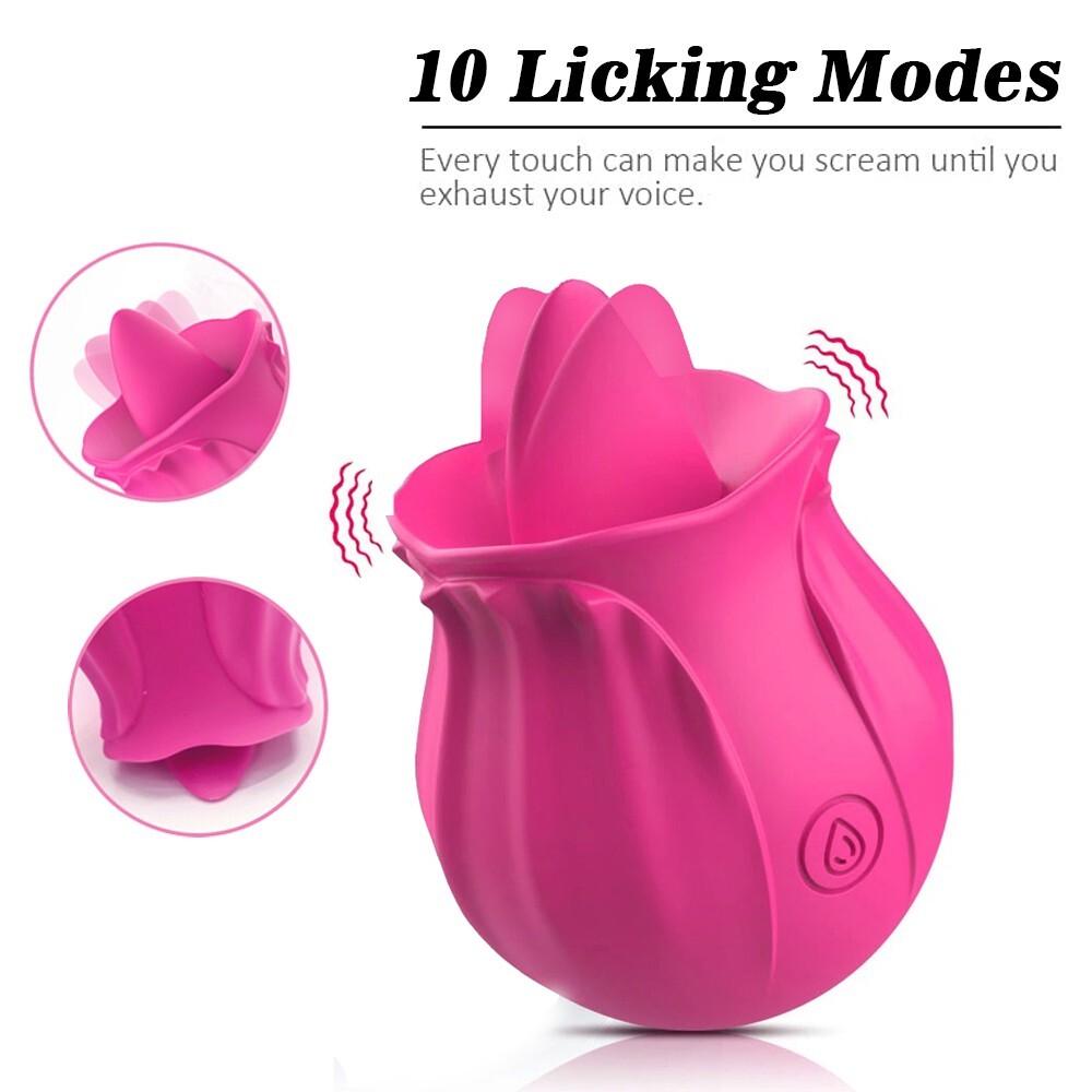 Rose Licking Vibrator Clit Sucker Dildo Women G-spot Massager Sex Toy for Women