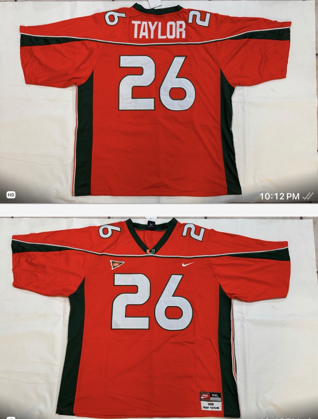 Sean Taylor Miami Hurricanes 2001  Nike orange stitched jersey Brand new XXL