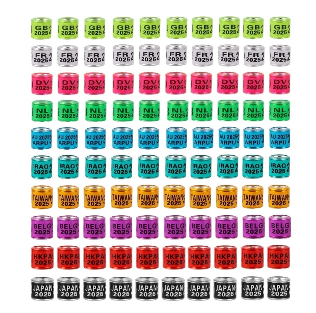 500 Pigeon Ring 2025 , 500 anillos de Palomas 10 DIFERENTES COLOR