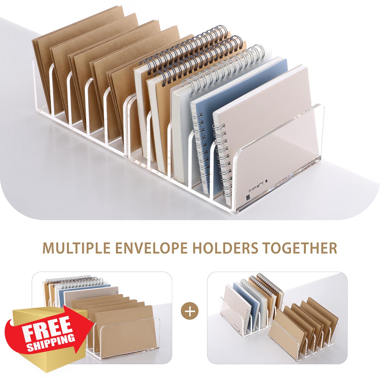 SANRUI 5 Compartment Acrylic Mail Sorter