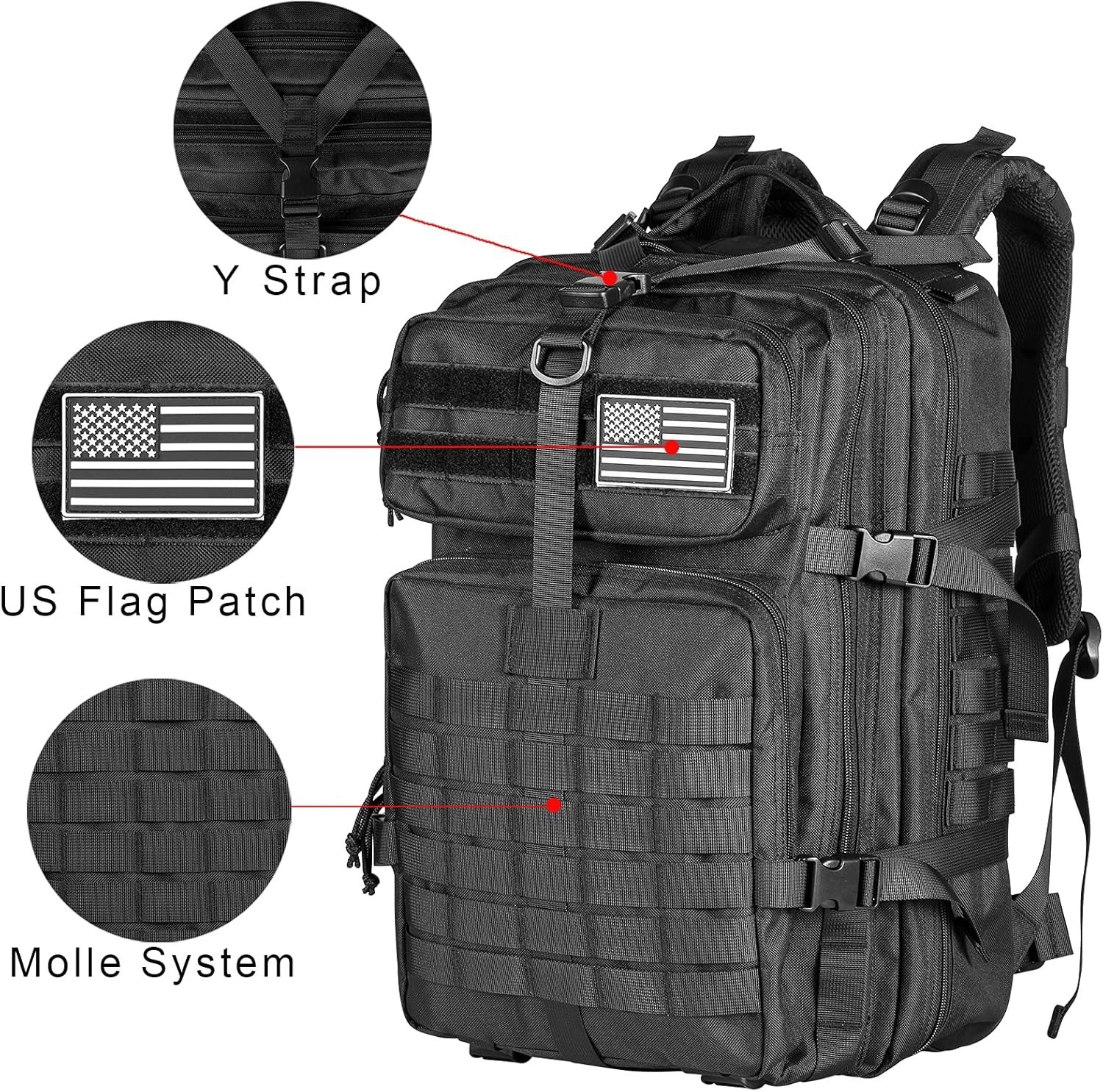 Rugged 40L Military Backpack - MOLLE Compatible, Perfect for Tactical Operations