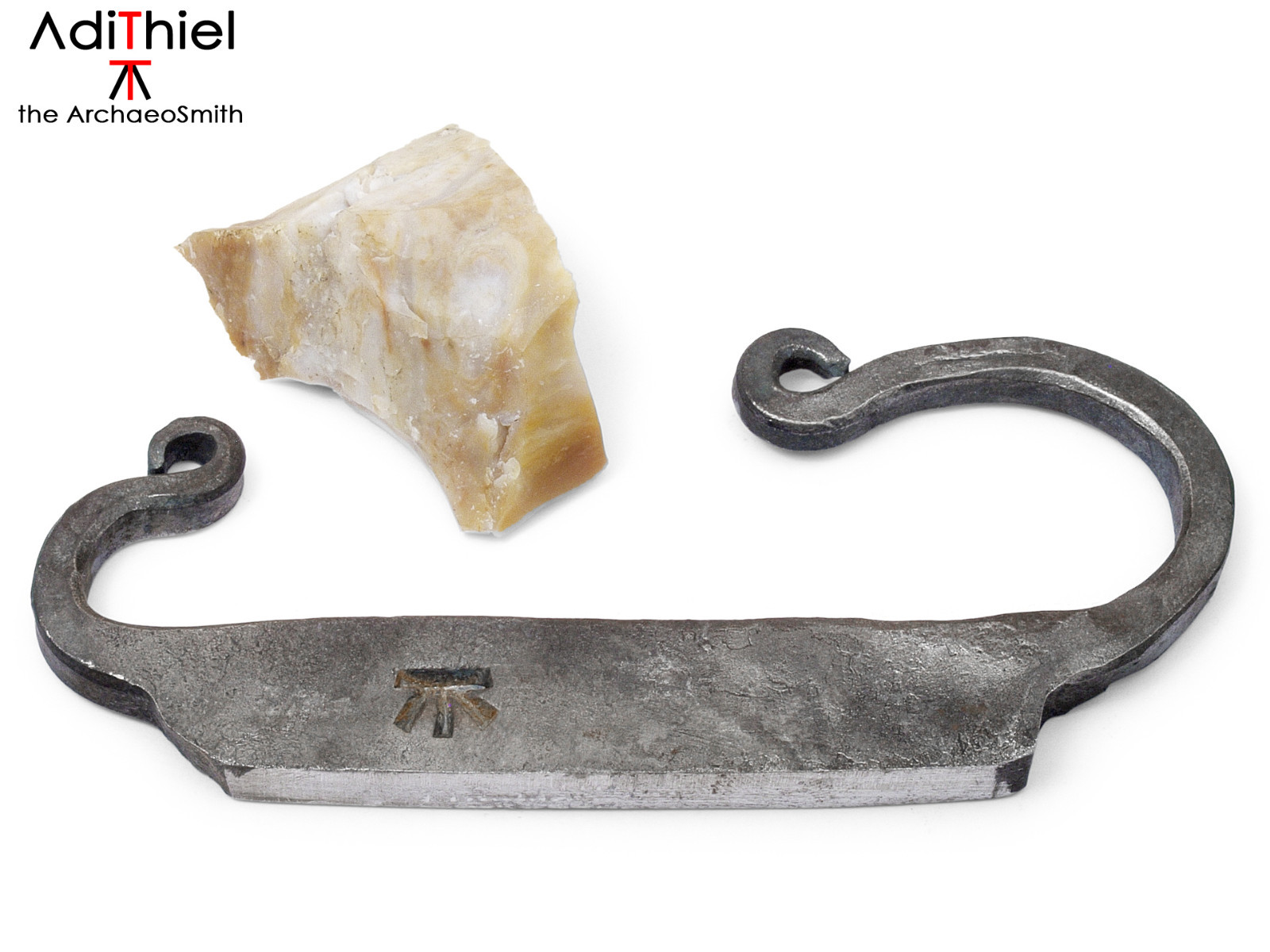 E_02a Steel Fire Striker and Flint Stone, FIRE STARTER