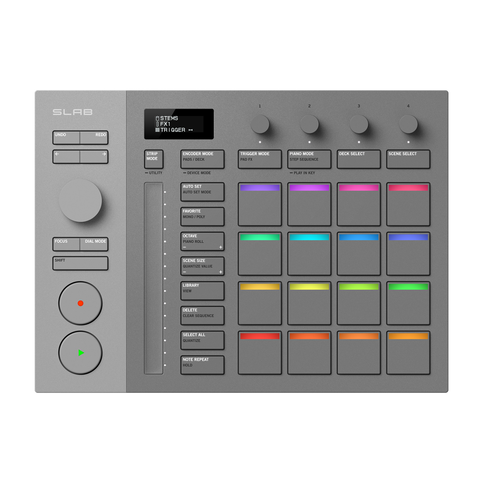 AlphaTheta SLAB MIDI Pad Controller For Serato Studio W/RGB indicator TouchStrip