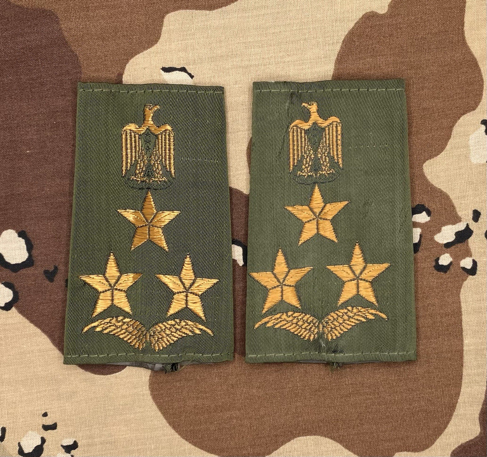 Original Iraqi Army Air Force Shoulder Boards, Saddam Era, Iraq War Bringback