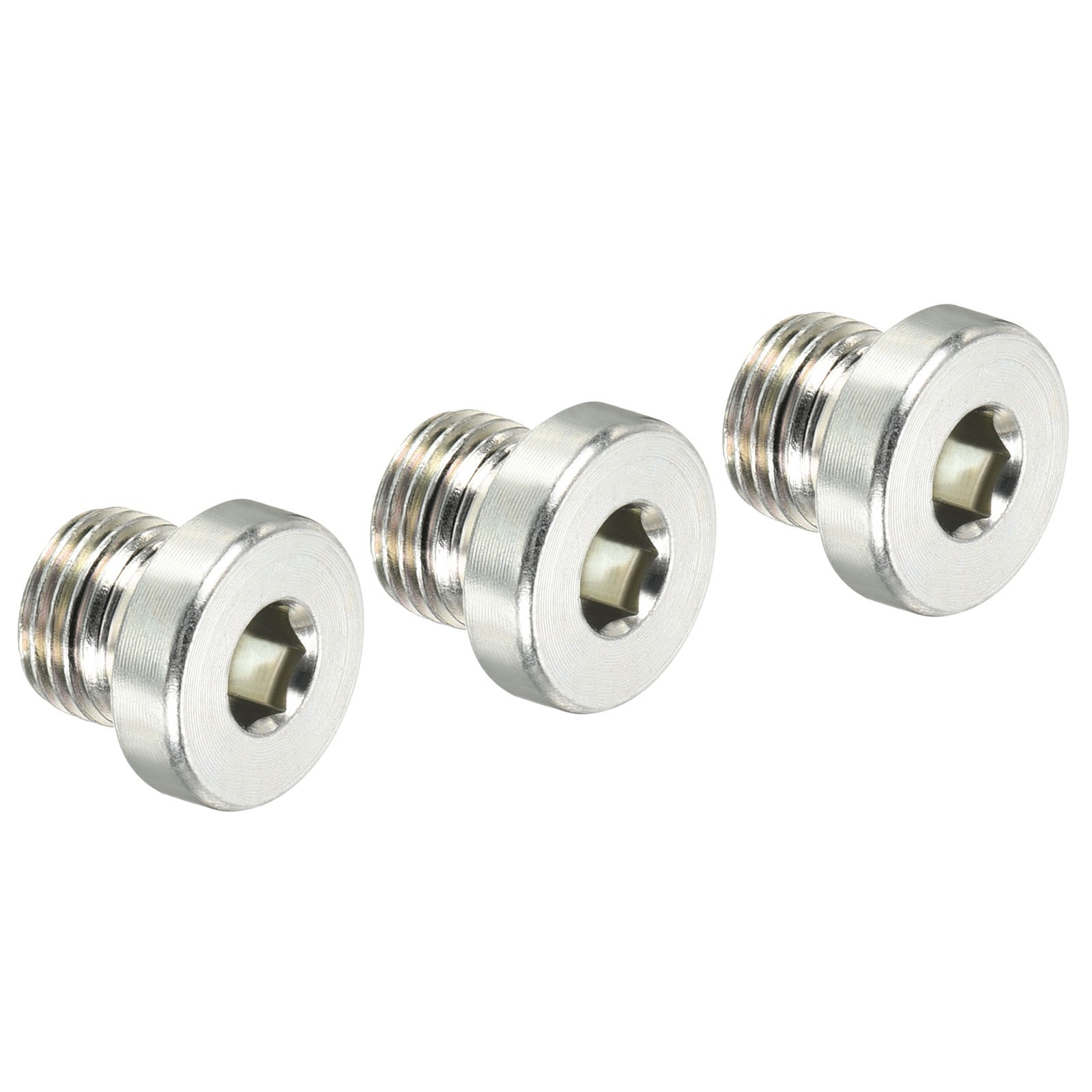 M10*1 Hex Head Pipe Fitting Plug, 3 Pack Male Thread 45# Steel Plug