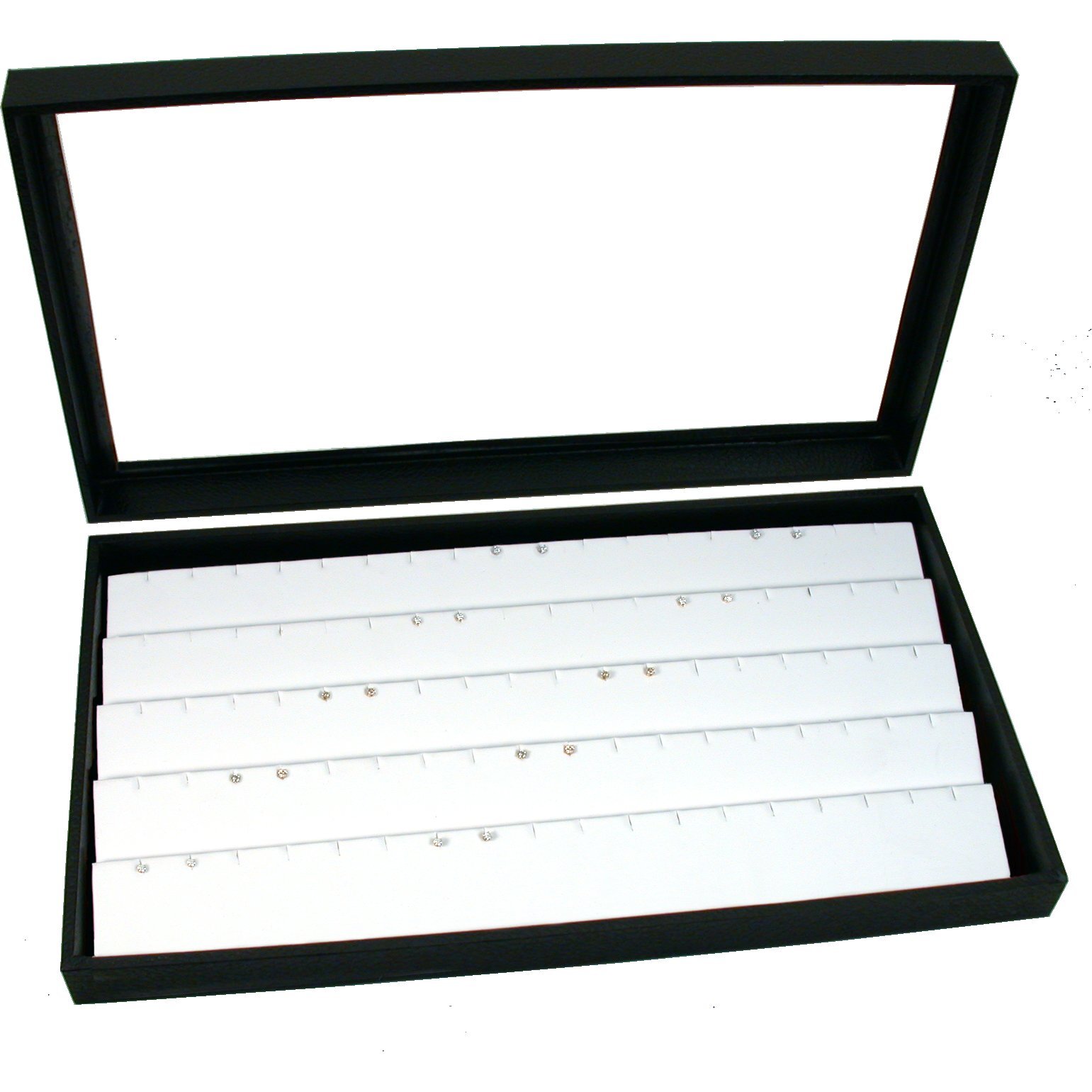Jewelry Box Display Case 45 Pair Earrings White