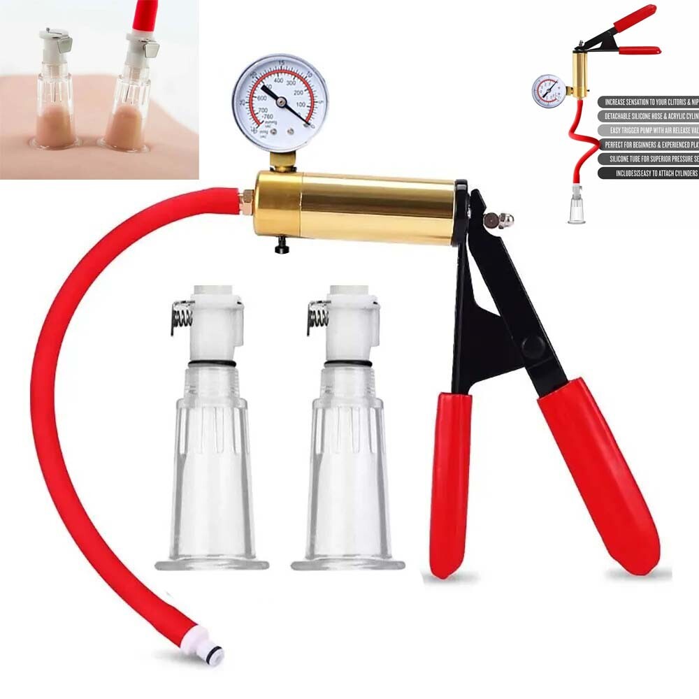 Nipple Enlargement Pump Kit Vacuum Suction Cylinders Enlarger Enhancer System US
