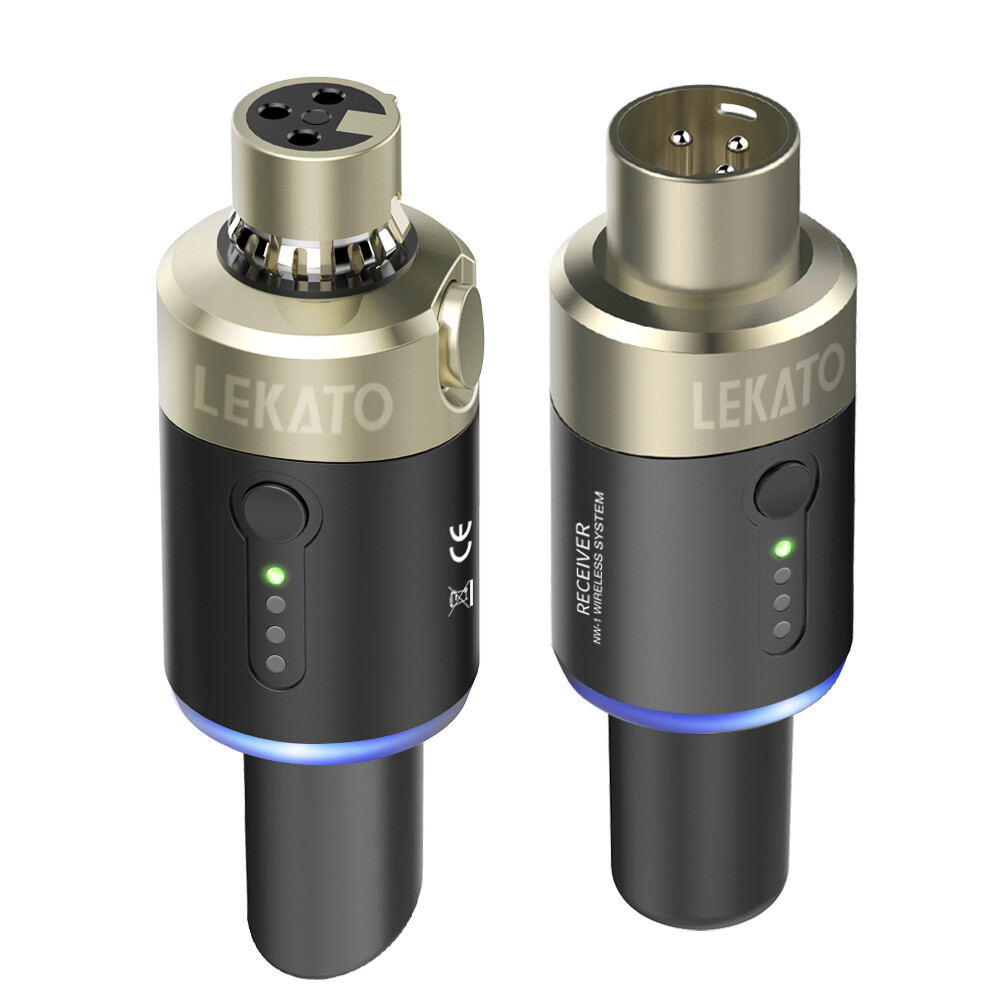 LEKATO 5.8G Wireless Microphone Transmitter Receiver System XLR Plug On 100ft