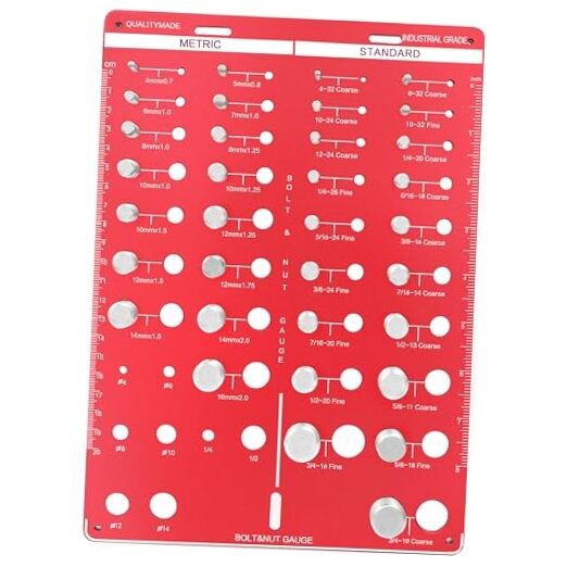 42 Thread Checker - Nut and Bolt Thread 42 Thread Checker - Large Spacing Red