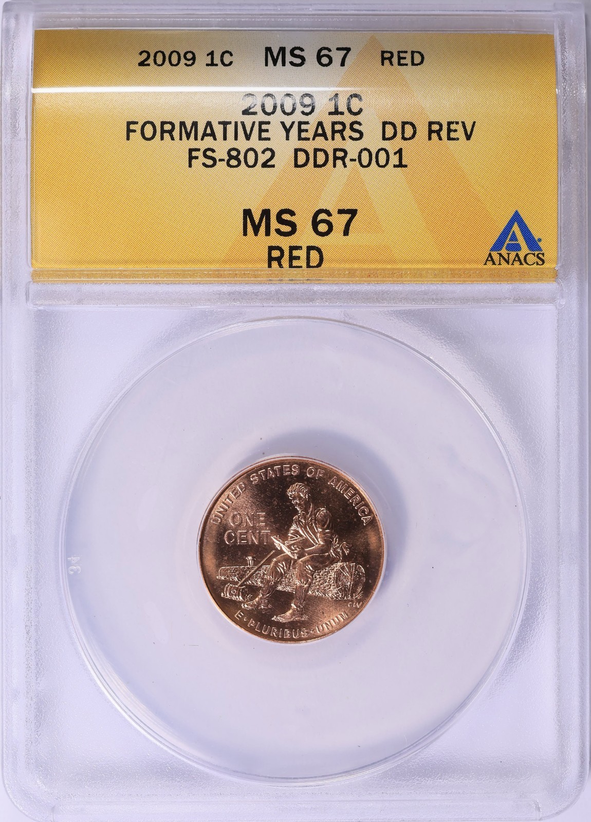 2009 ANACS MS 67 RED Formative Years DD Rev FS-802 DDR-001 Lincoln Cent