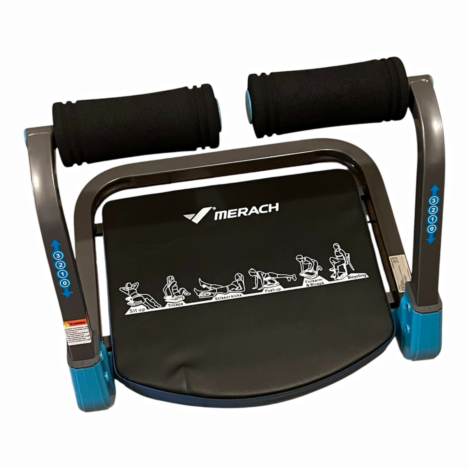 MERACH Adjustable Abdominal Exerciser Core Trainer, Foam Handles, Black/Gray/Bl…