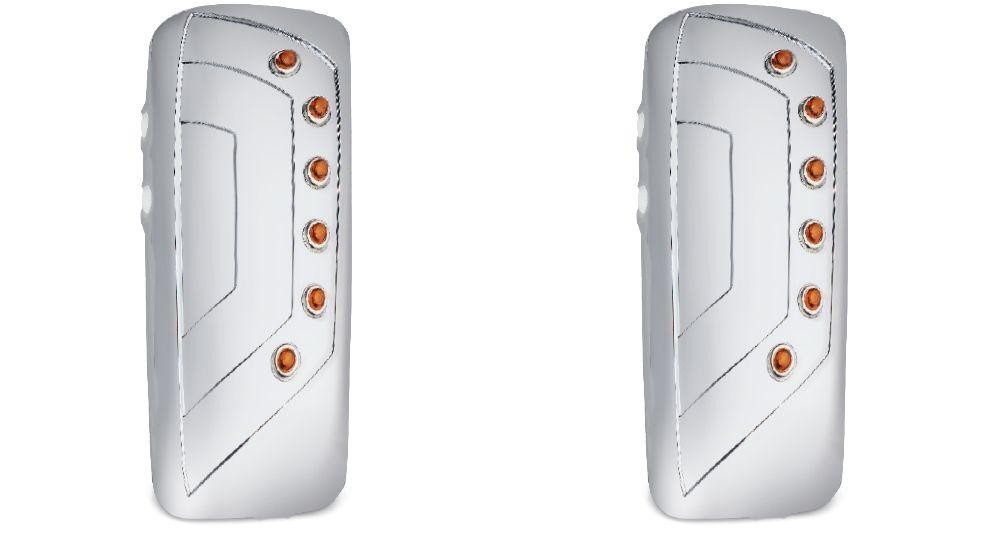 MIRROR COVER W/ 6-3/4″ AMBER LEDS FOR KENWORTH T680/ T880 (PAIR) R & L