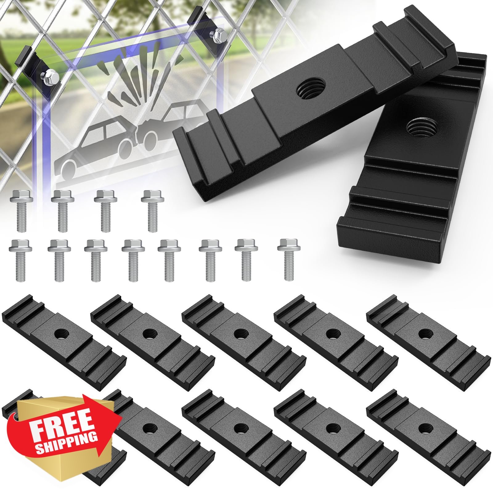 IRENPORU Chain Link Fence Sign Mount Bracket Clip 12 Pcs