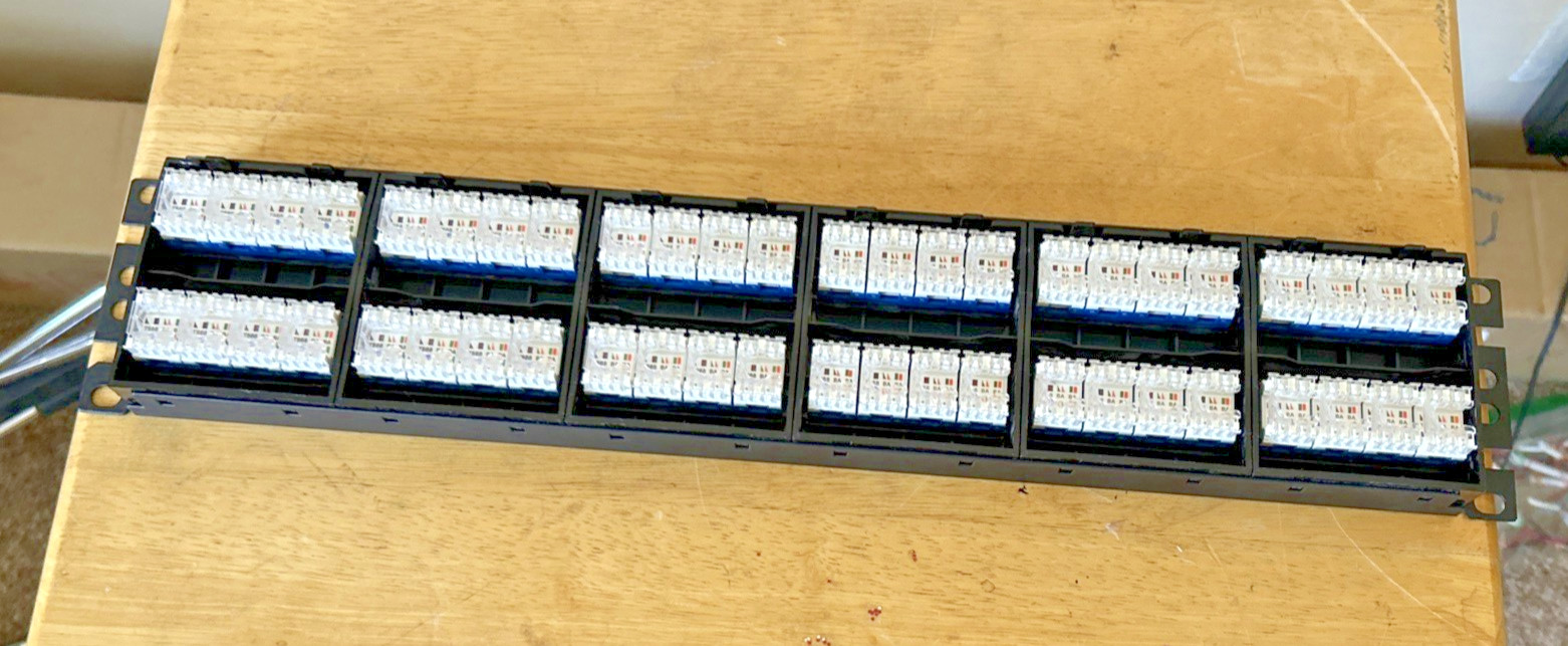 Panduit 48 Port Patch Panel Fully Loaded CAT 6 Keystone Jacks NKPP8FMFP