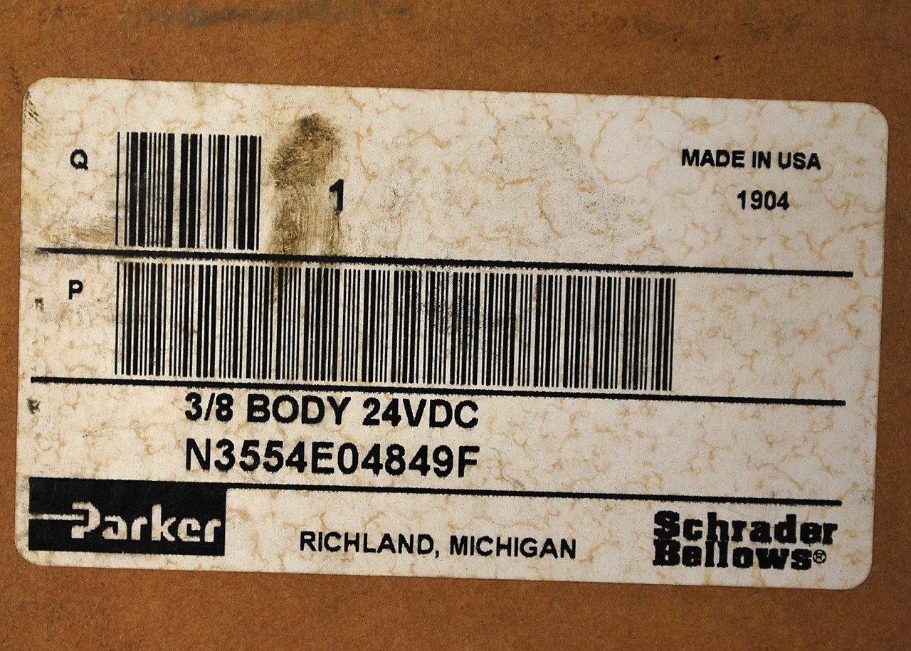 Parker N3554E04849F 3/8 Body Valve - NEW