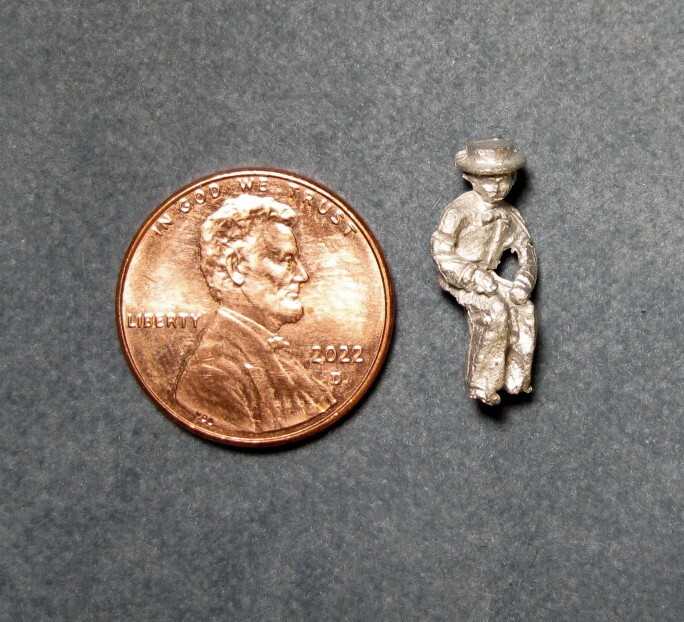 Gandy Dancers HO Scale Metal Unpainted Figure "Man Sitting with Hat & Garters"