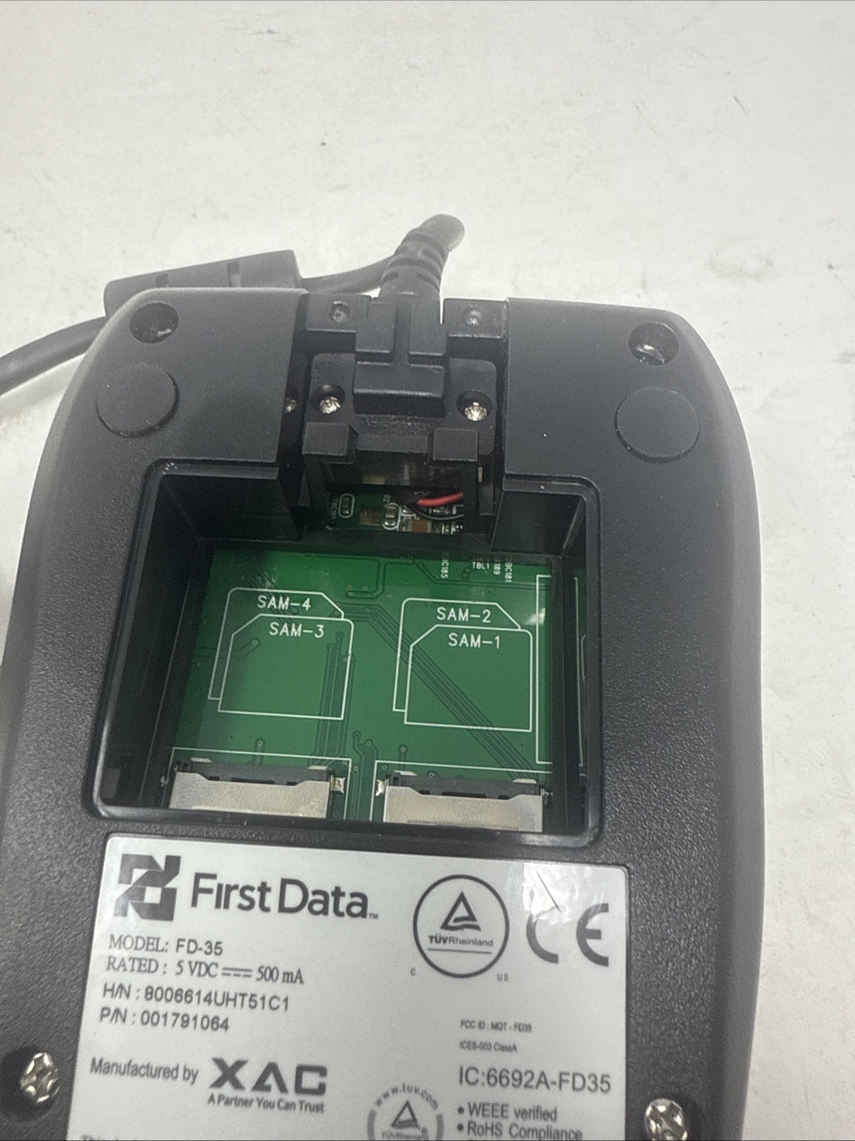 First Data FD-35 LCD Screen PIN Pad Portable Credit Card Terminal Untested