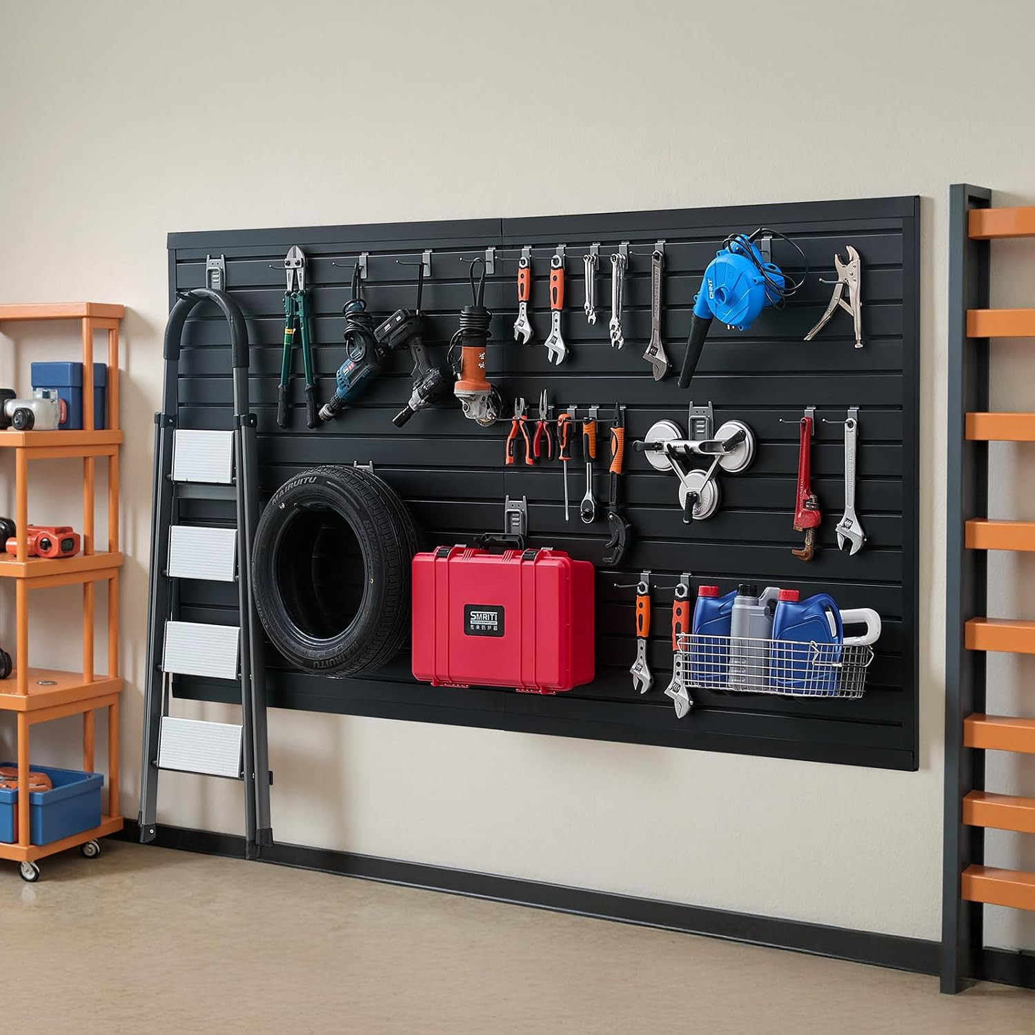 Black PVC Slat Wall Panel 8x4 Ft - Easy Install Adjustable Storage Solution