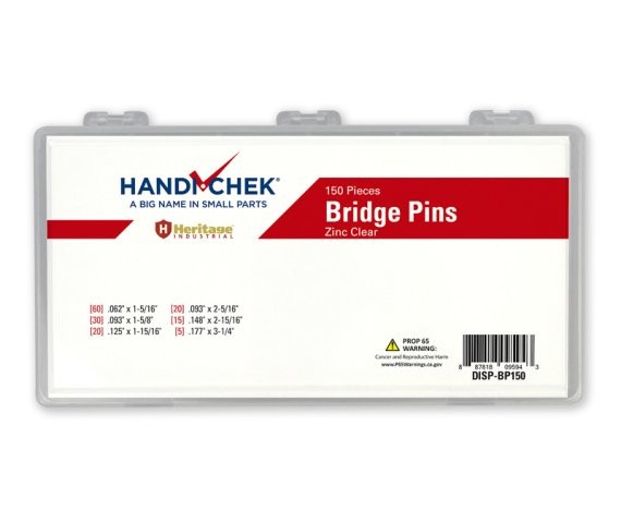 Bridge Pin Assortment MB Spring Wire Zinc Clear 150 Piece (1 Pieces)
