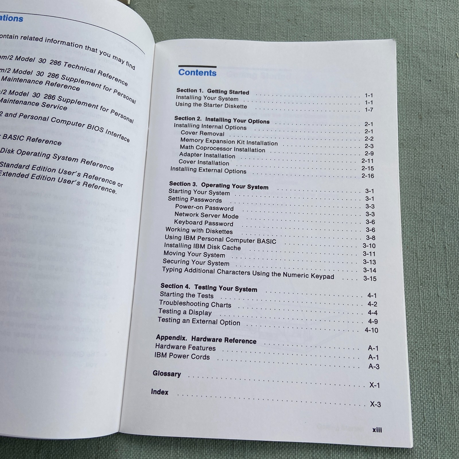 IBM Personal System PS/2 Quick Reference Guide P70 386 Model 30 286 Operations