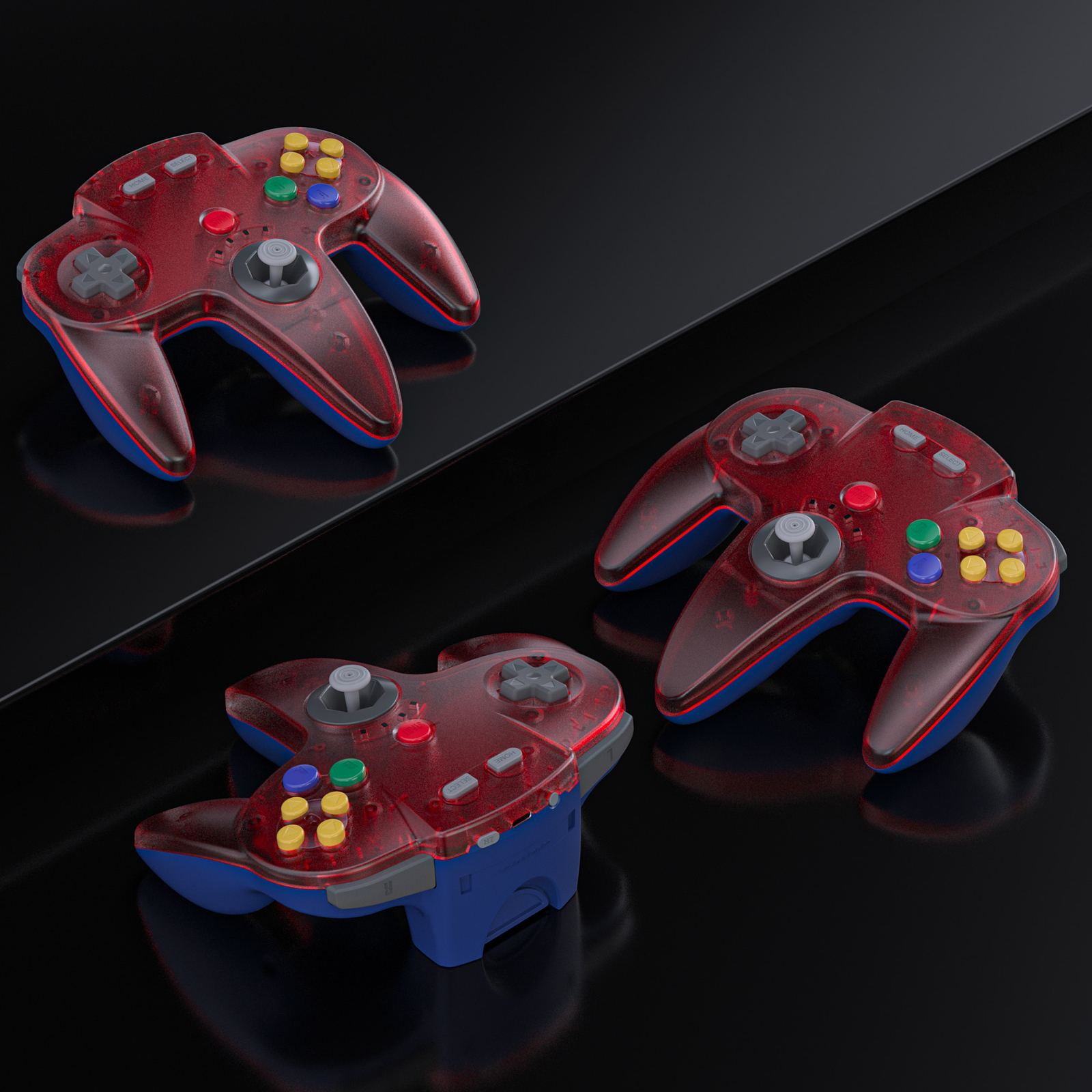 Wireless RED N64 Controller for Nintendo N64 Switch NSO MAC PC Game with Rumble