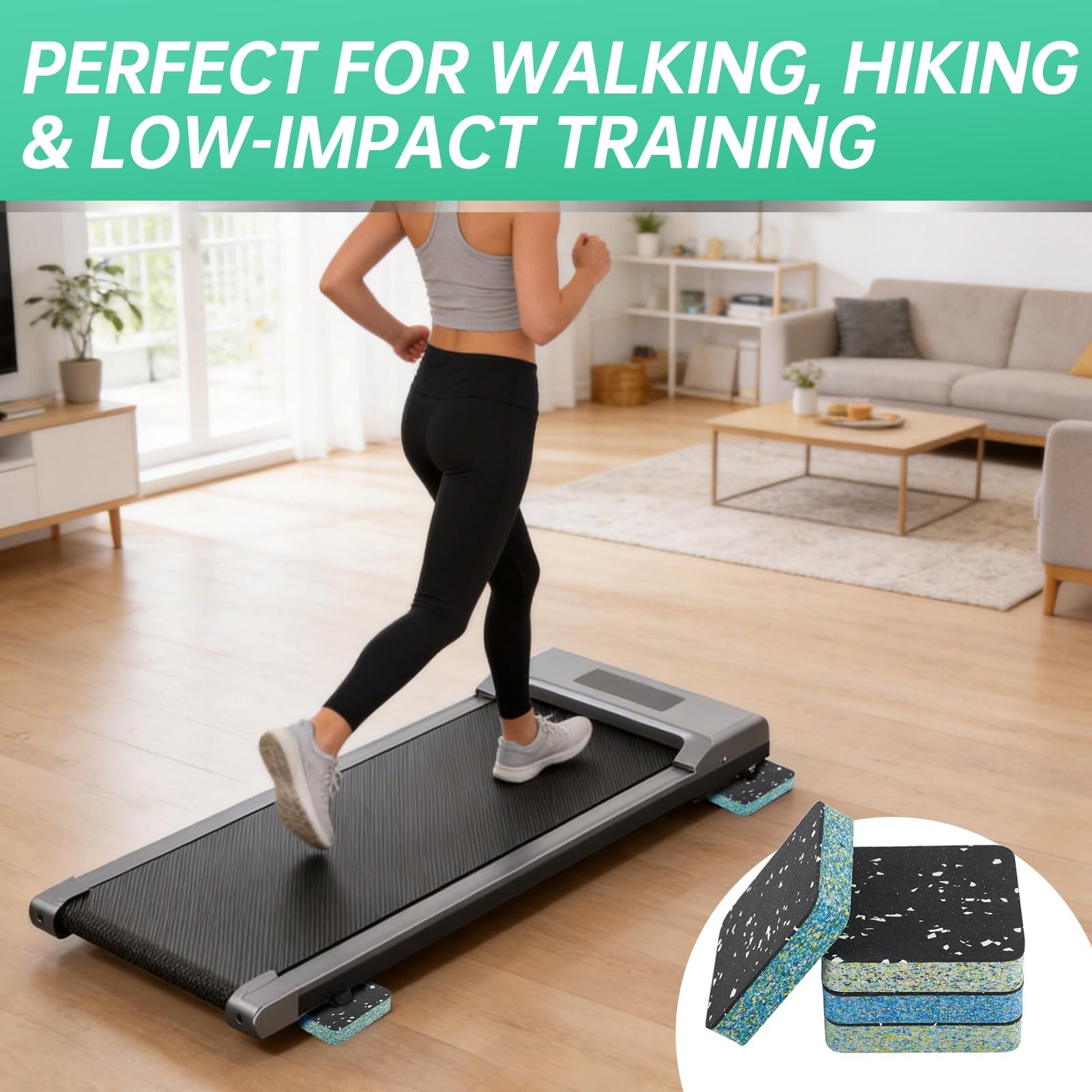 Treadmill Incline Riser Blocks, 4 PCS Walking Pad Incline Blocks, High-Density R