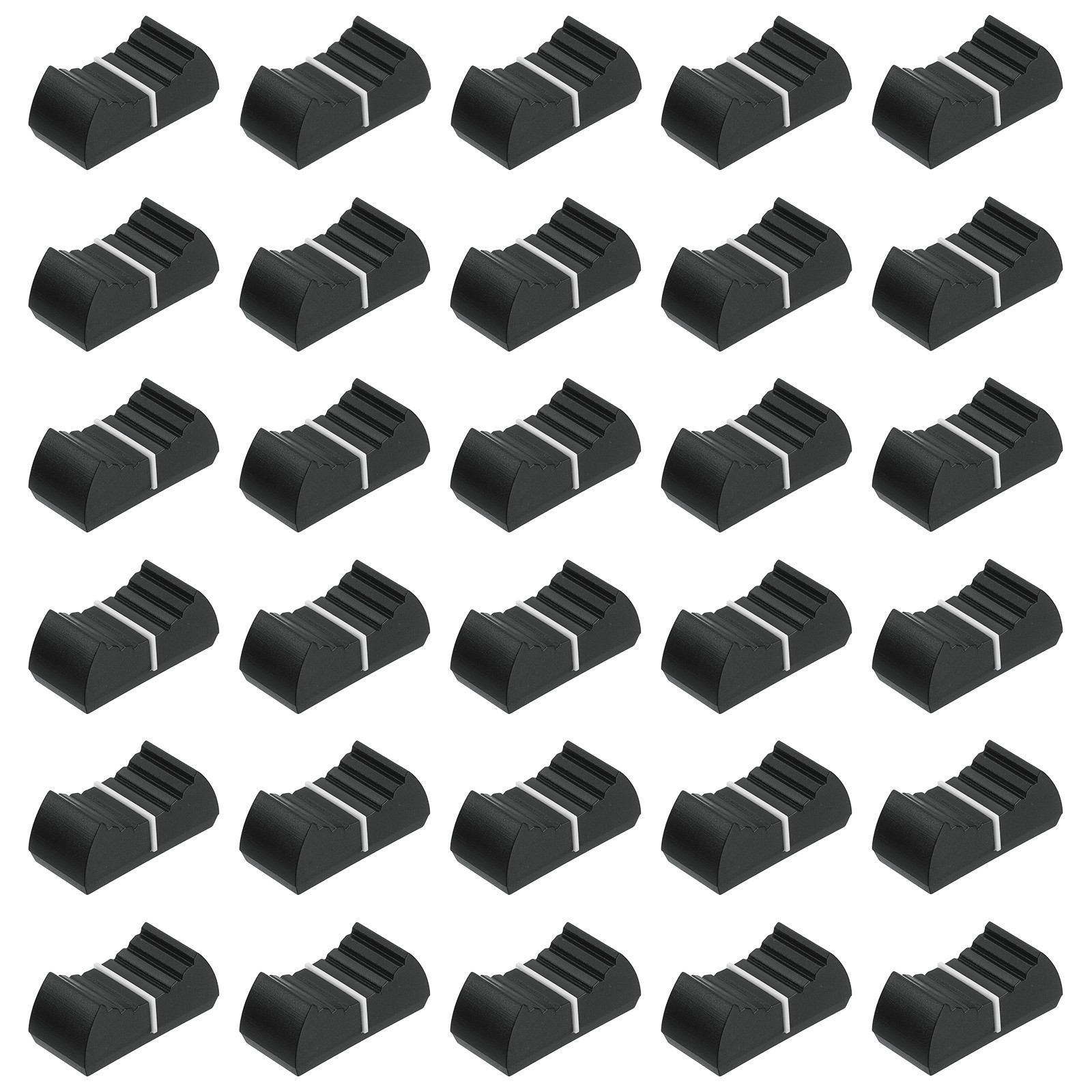 Straight Slide Potentiometer Knob 8x1mm/0.31x0.04 Inch Black White Pack of 30