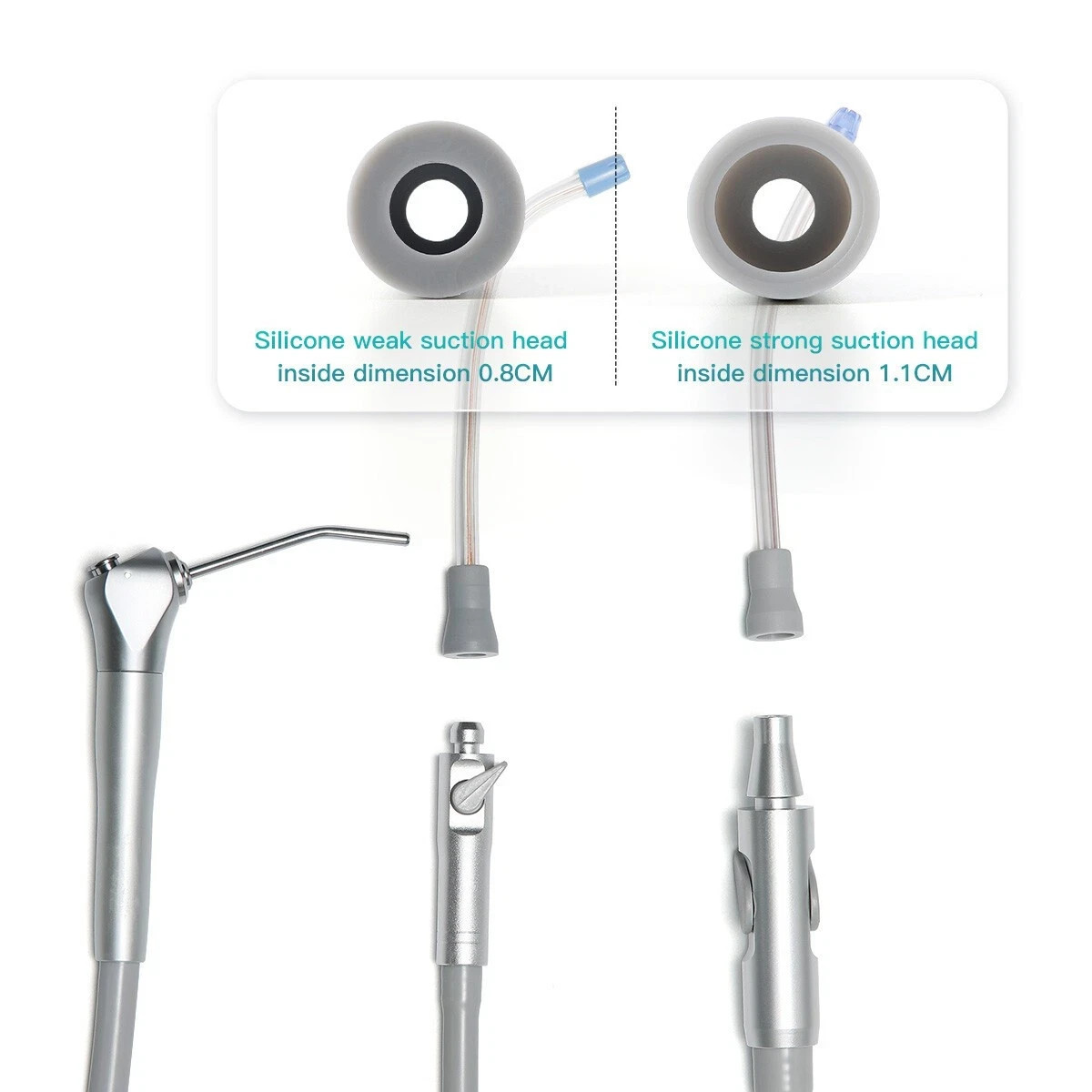Dental Weak/Strong Rubber Replacement Suction Saliva Ejector Snap Tip Adapter