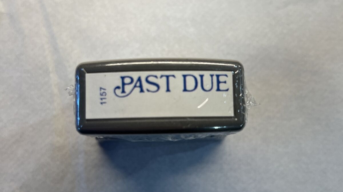 Vintage Shachihata Xstamper "PAST DUE" Pre-Inked Re-Inkable Stamp (NOS) 1157 New