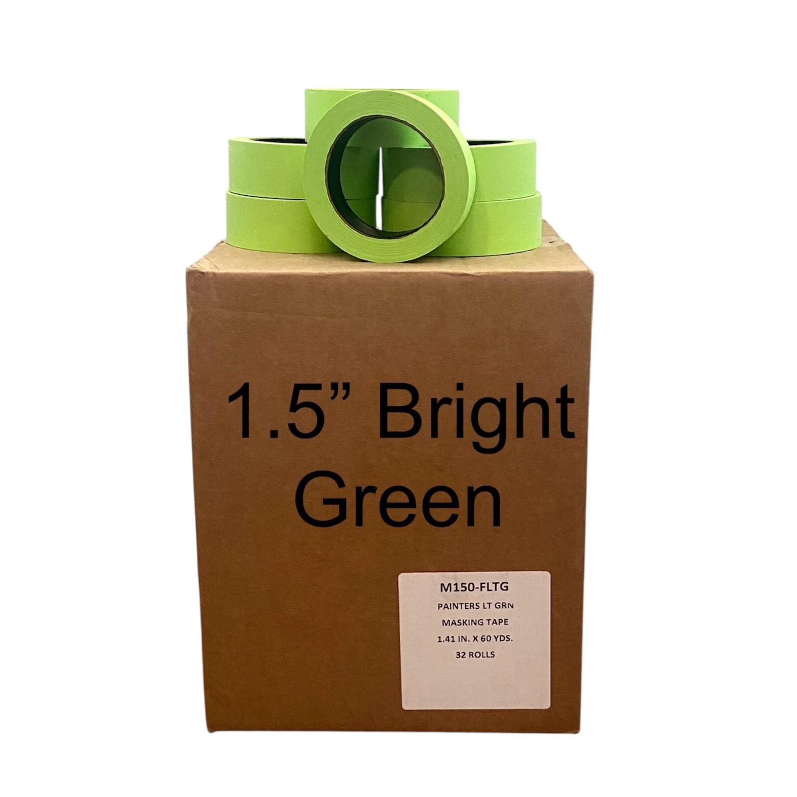 Lot Of 32 Rolls 1.5" X 60 Yrds Bright Green Advanced Painters Masking Tape BLEMS