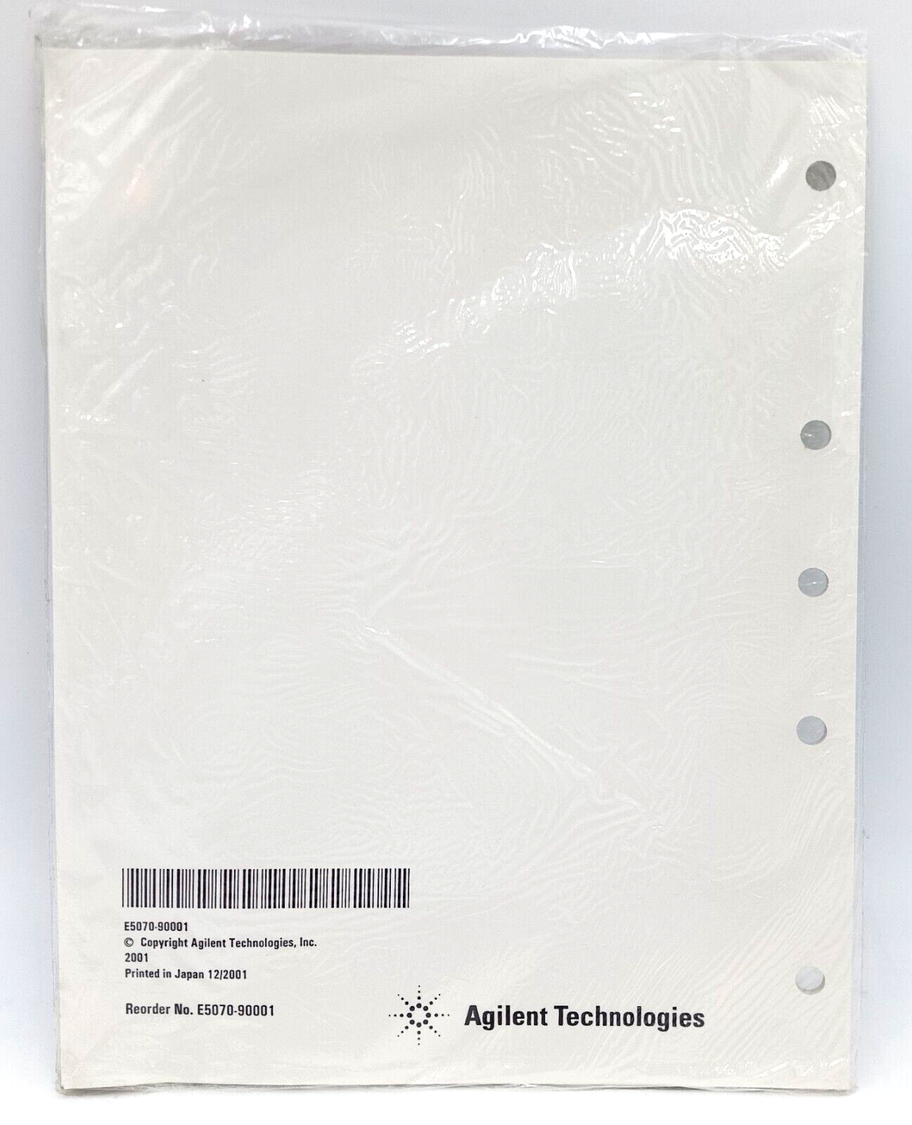 Agilent Technologies E5070A/E5071A ENA Series RF Network Analyzers Quick Start