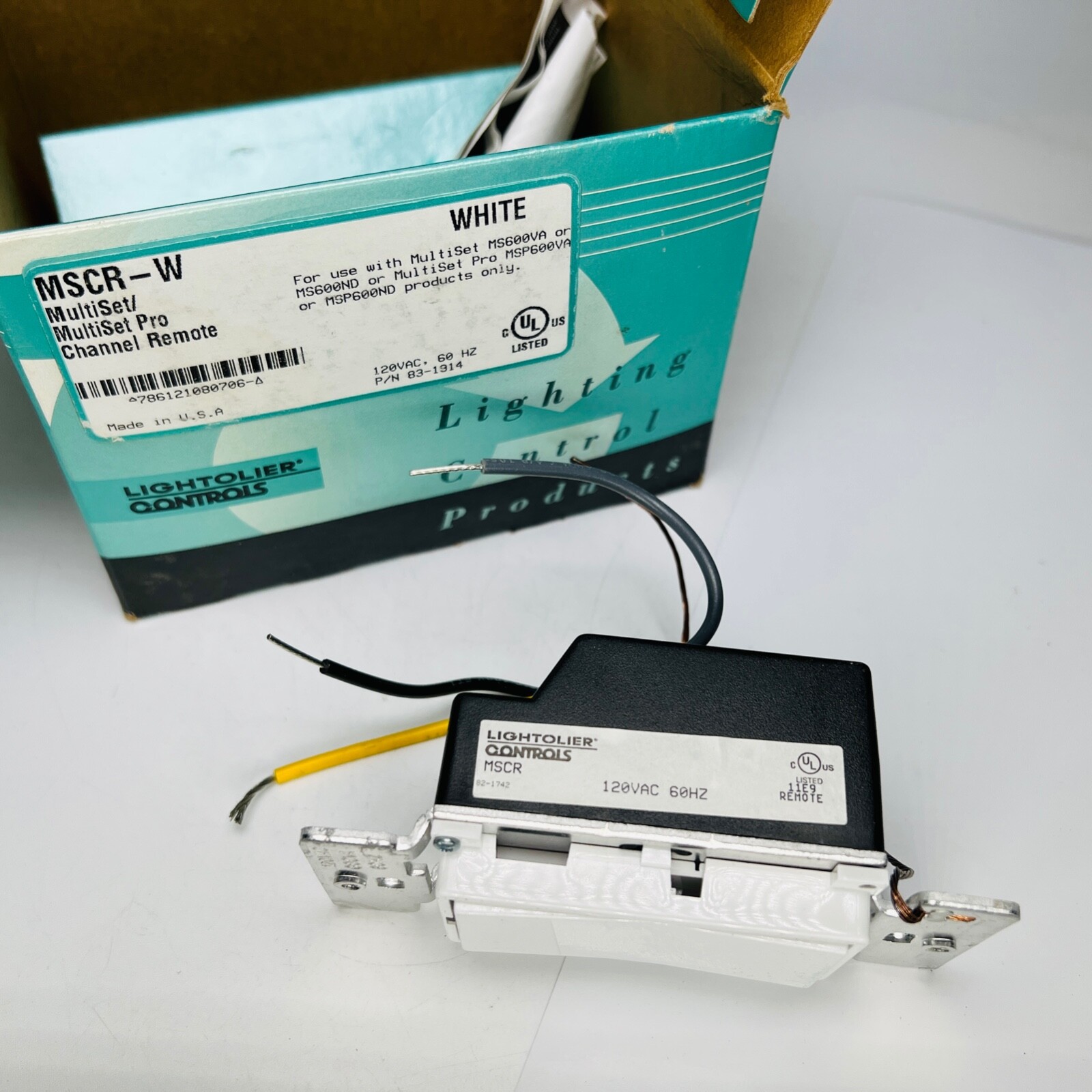 Lightolier MutiSet Pro Channel Remote MSCR-W - White - NEW