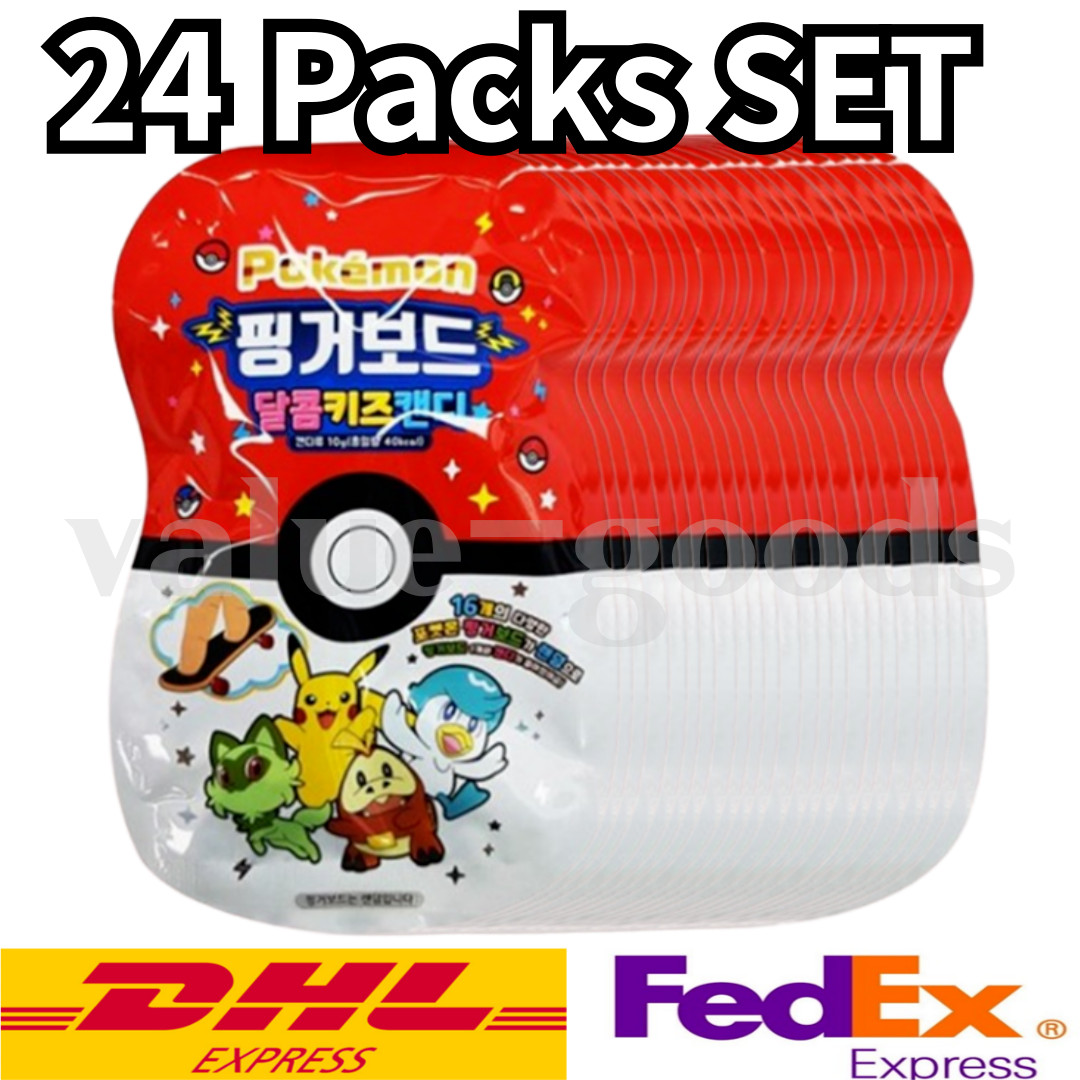 [24Packs SET] Pokemon Fingerboard Sweet Kids Candy  - Include random fingerboard