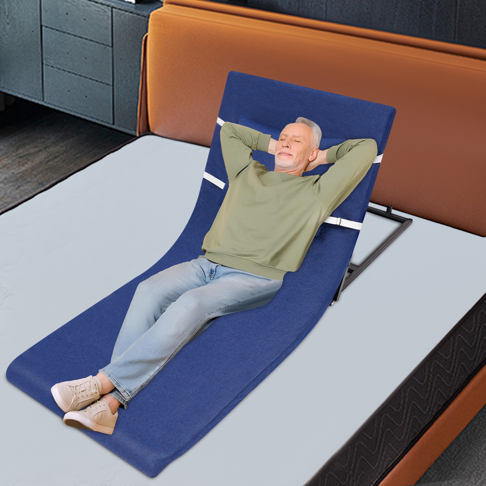 Electric Lifting Bed Backrest 2-80° Adjustable Back Rest Support For Elderly
