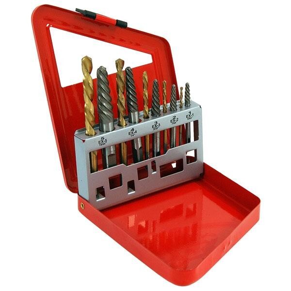 Left Hand Drills Broken Screw Bolt Stud Extractor Easy out Drill Set Neilsen